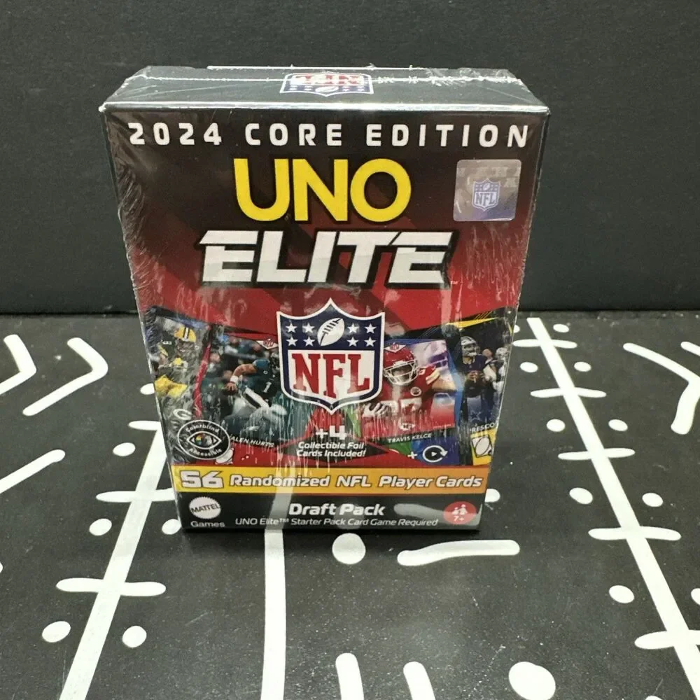 NIB NFL UNO 2024 Core Edition Uno Elite NFL Draft Pack 56 Cards PLUS 4 Foils!